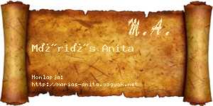 Máriás Anita névjegykártya