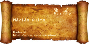 Máriás Anita névjegykártya