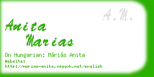 anita marias business card